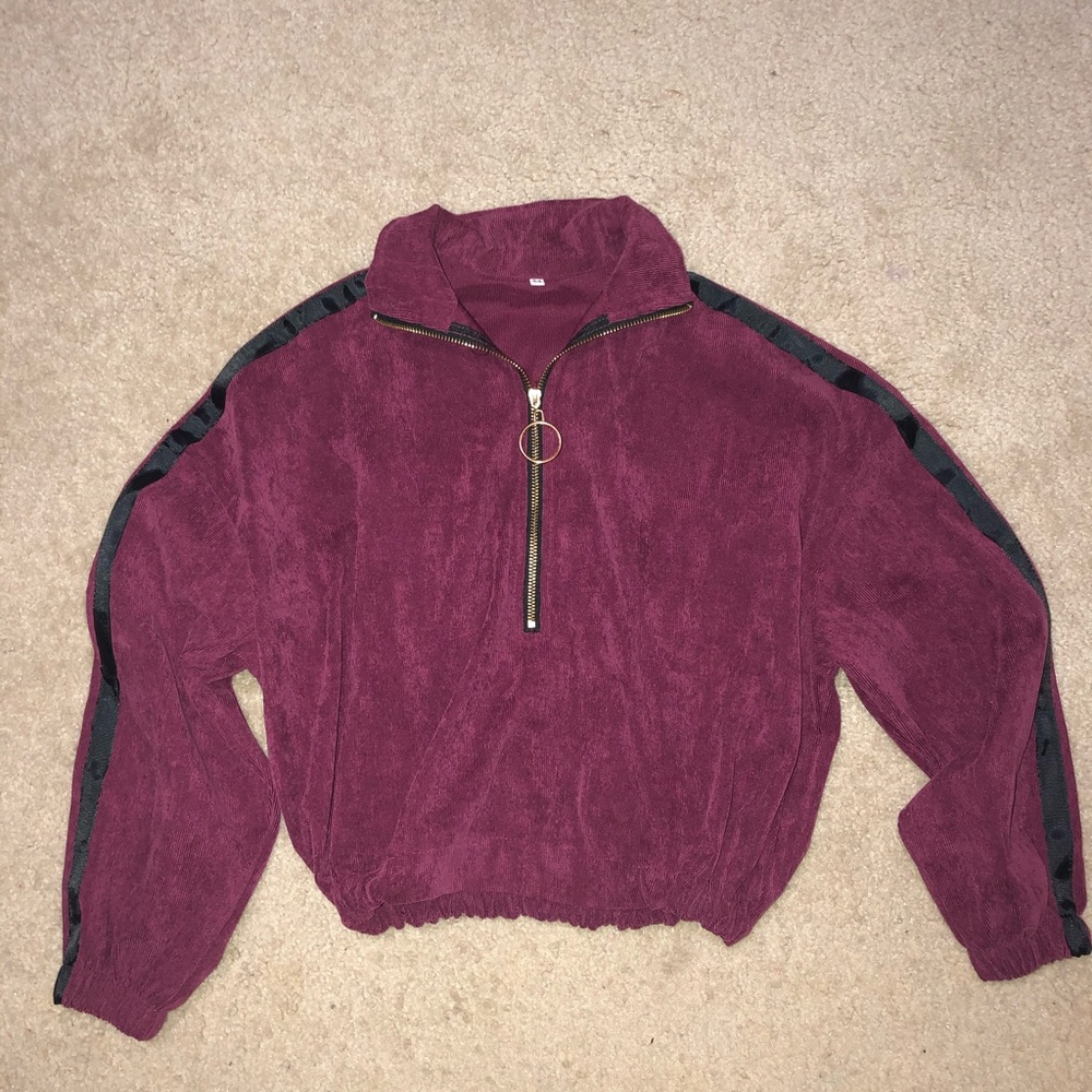 Vintage suede cropped zip up